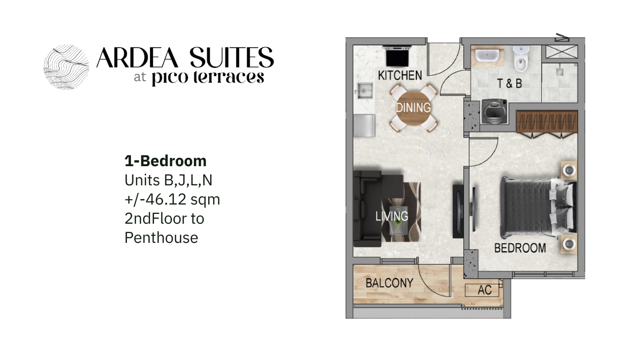 Pico Terraces (Ardea Suites) 1-Bedroom Units B, J, L, N