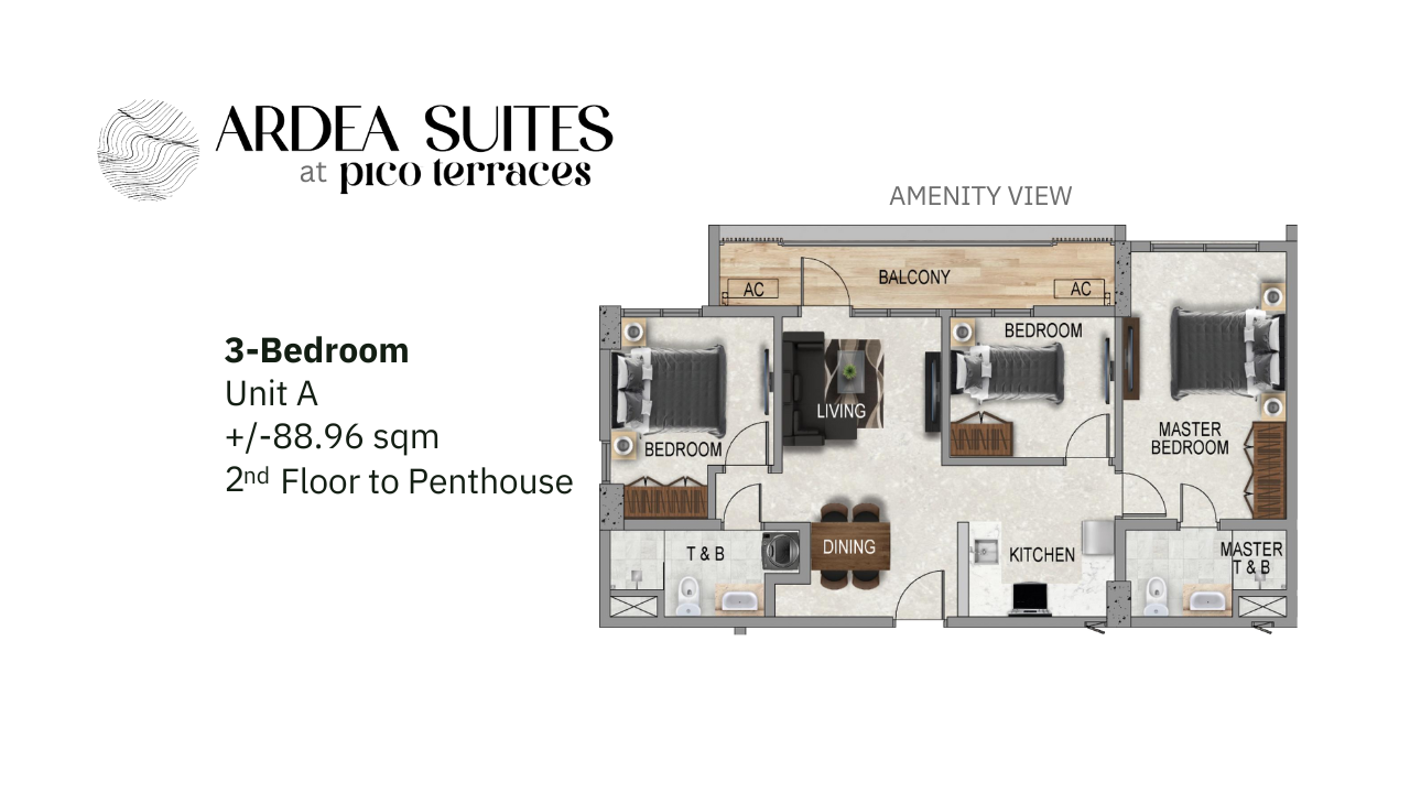 Pico Terraces (Ardea Suites) 3-Bedrooms Unit A
